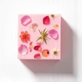 Pink floral infused square bath bomb