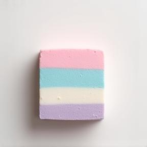 Pastel color block square bath bomb